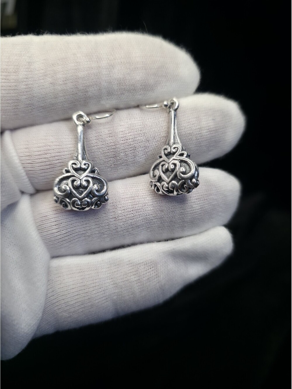 1" 925 Sterling Silver Dangle Earrings
